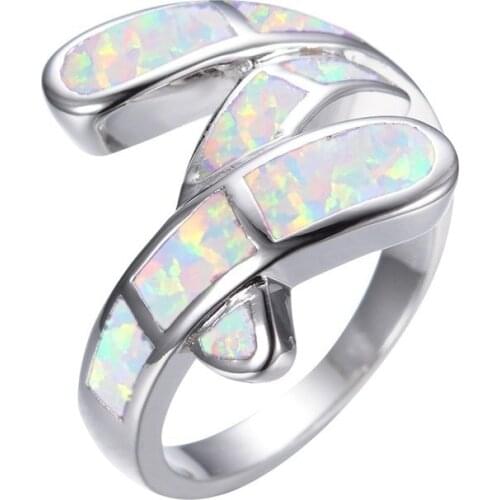 HOT Selling New Fashionable Luxury Full Of Personality White Rings Women Wedding Engagement Party Jewelry Rings