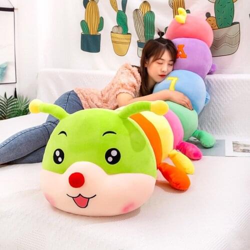 Soft Plush LOVE Pillow Colorful Caterpillar Wiggler Insect Worm Cushion Plush Doll Children Stuffed Caterpillars Plush Kids Toys