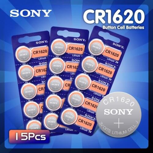 New 15PCS Sony Lithium Battery CR1620 Button Coin Cell Batteries 3V CR 1620 ECR1620 DL1620 5009LC For Watch Toy Remote