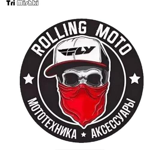 Tri Mishki WCS687 14*14cm ROLLING MOTO MOTOR EQUIPMENT ACCESSORIES car sticker PVC coloful Decals Motorcycle Accessories sticker