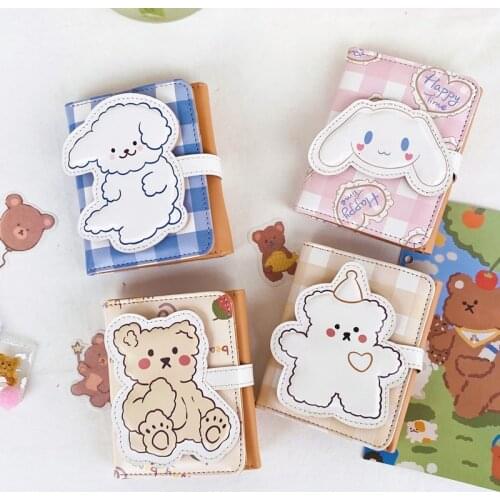 Female Cute Short Wallet, Portable Cartoon Bear Pattern Change Purse Handbag for Coins Cards Cash