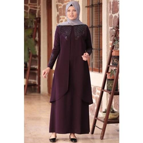 Embroidered Zippered Abaya Women Long Sleeve Abaya Dress Muslim female dress Maxi Kaftan female dress Turkey Dubai