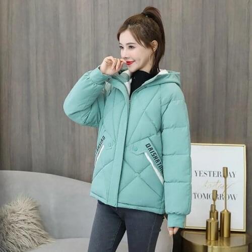 Winter Casual Cotton Coat Women 2021 Down Cotton Jacket Short Loose Outwear Hooded Overcoat Parka Fashion Padded Jackets Female