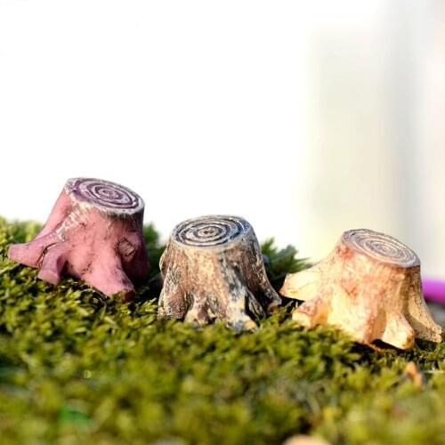 10PCS Crafts Decorations Miniature Multicolour Tree Stump Fairy Terrarium Christmas Party Garden Gift Artificial Mini Root Stump