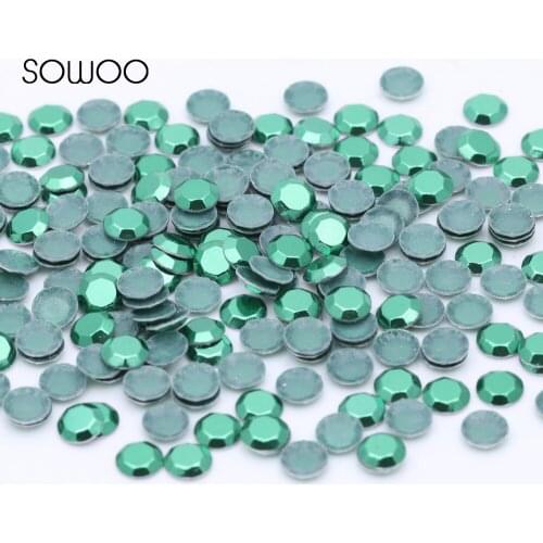 1440pcs/lot lead free Hot Fix Studs Green color Wholesales Hot Fix nailhead Iron On Rhinestud baby rhinestone