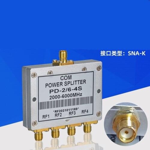 2-6G RF Power Divider 2.4GWIFI 5.8G Sma Microstrip One to Four High Frequency Four Power Divider Divider