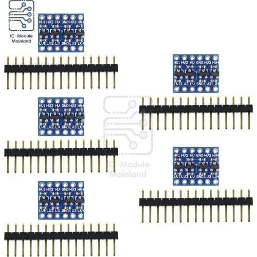 5Pcs 4 Channel IIC I2C Logic Level Converter Bi-Directional Module Interface 5V To 3.3V Transformation With Pins For Arduino