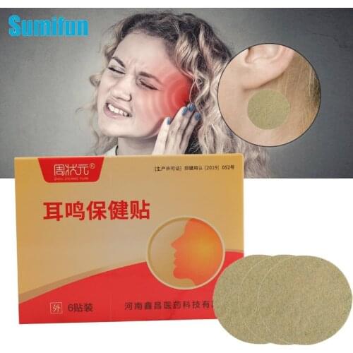 6Pcs/box Tinnitus Ear Care Patches Relieve Ear Pain Hearing Loss Otitis Media Deafness Chinese Herbal Extract Medical Plaster