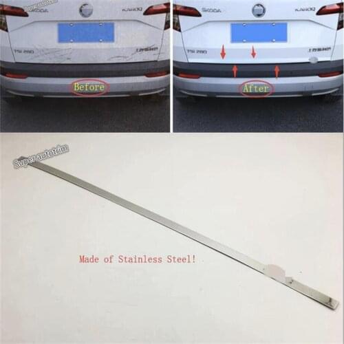 Lapetus Accessories Exterior Rear Trunk Lid Cover Tailgate Trim Car Door Protection Panel 1 Piece Fit For Skoda Karoq 2018 2019