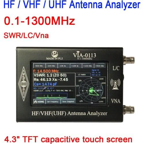Dykb HF VHF UHF Antenna Analyzer network Analyzer 0.1-1300MHZ RF Generator signal Frequency Counter SWR L/C Vna Meter Touch