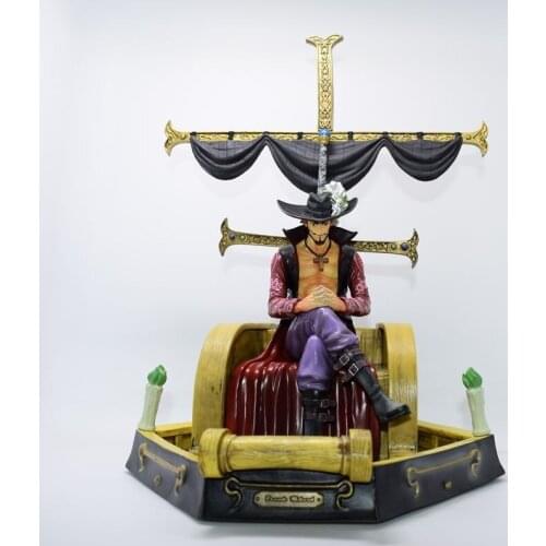 Anime Mowan Hall GK King Hawkeye Dracule Mihawk Sitting Position PVC Action Figure Collection Model Doll toy 32cm