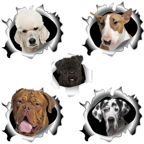 Three Ratels C518 Mini Doberman 3D Dogs car sticker wall stickers Waterproof Decal Vinyl auto Wrap for bathroom fridge label