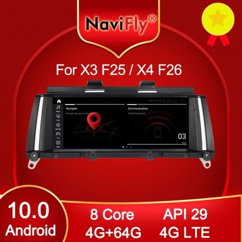 NaviFly Qualcomm Snapdragon 625 Android 10 Car DVD Player for BMW X3 F25 X4 F26 CIC NBT Support RHD model WIFI 4G LTE DSP BT