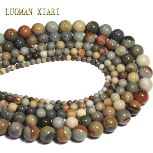 Wholesale Natural American Picture Jaspers Loose Stone Beads For Jewelry Making DIY Bracelet Necklace 4/6/8/10/12mm Strand 15