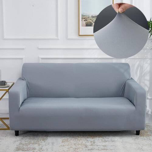 High Elastic Super Soft Slipcover Solid Color Stretch Living Room Sofa Cover for Sectional L-shaped Sofa 1/2/3/4 Seat