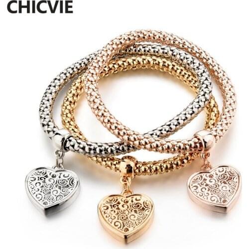 CHICVIE 3 PCS/SET Custom Personalized Handmade Bracelets & Bangles Charms For Jewelry Making For Women Plant Bracelet SBR170126