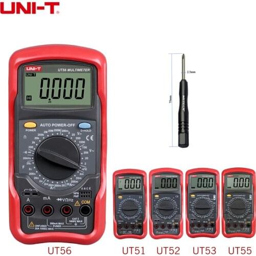 UNI-T Digital Multimeter UT51 UT52 UT53 UT55 UT56 Voltmeter Ammeter Ohmmeter AC DC Volt Current Resistance Capacitance Frequency