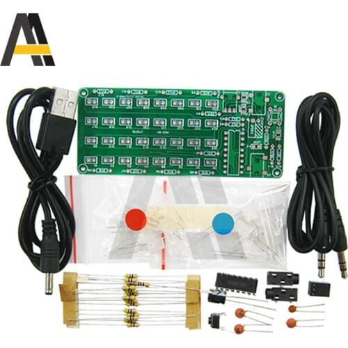 Electronic DIY Kit Level Indicator ASD-84 Audio Spectrum 8x4 Voice Spectrum Lights Red+Blue Colorful Display DC 5V DIY Kits