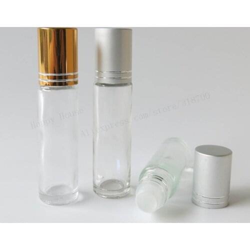 10ml Clear Glass Roll On Bottle For Essential Oils Vial Empty Perfume Sample Roller Bottle 30 Pcs/lot