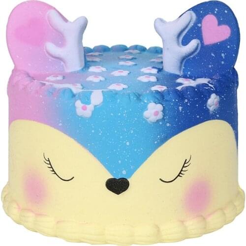 Jumbo Kawaii Squishy Galaxy Deer Cake Bread Squishies Squeeze Squishi Squish Toy Slow Rising For Relieves Stress Toys For Kids