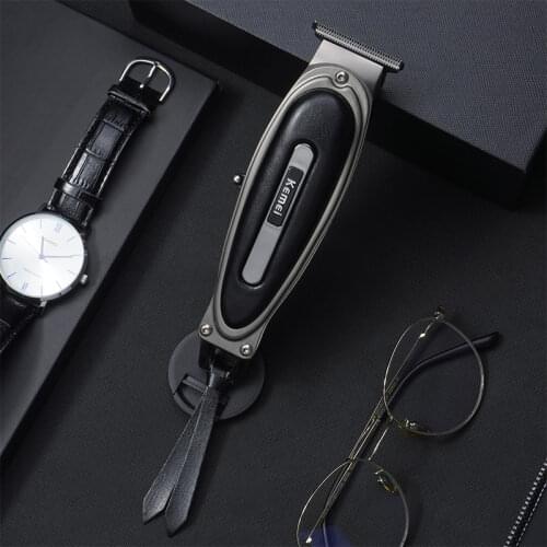 KM-1945 Professional Hair Clipper Steel Cutter Head Cordless Barber Hair Trimmer LED Digital Display Hair Cutting Machine 40G