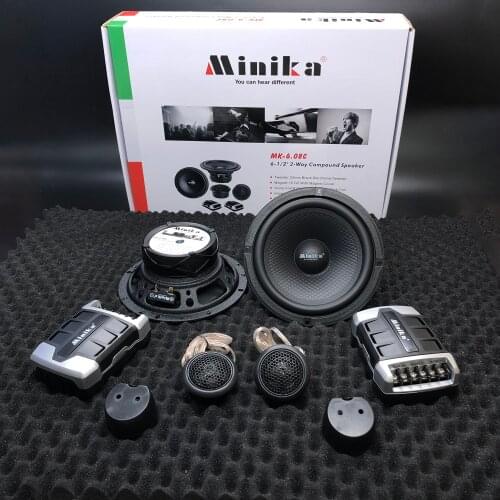 Minika 6-1/2" 2 Way Compound Speaker Set High Quality Clear timbre Car Audio Sound System 2-Way Crossover Tweeter Speakers