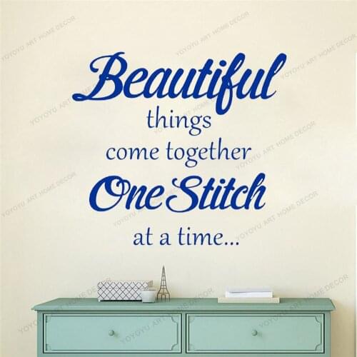 Beautiful Things Come Together One Stitch At a Time vinyl wall decal sticker ideal for sewing kit , sewing room yw-707