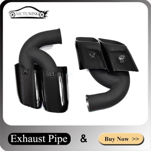 1 Pair Muffler End Tip For Porsche Cayenne 2011-2014 Black/Silver 4-Outlet 2 Colors Rear Exhaust Pipe Car Accessories Nozzles