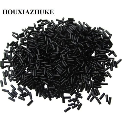 2*6 mm opaque black glass tube beads for sewing crafts decoration 10000 pcs per lot