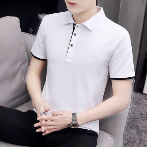 Summer new mens hollow short sleeve t shirt mens Casual Short Sleeve slim polo shirt high Quality Polo shirt