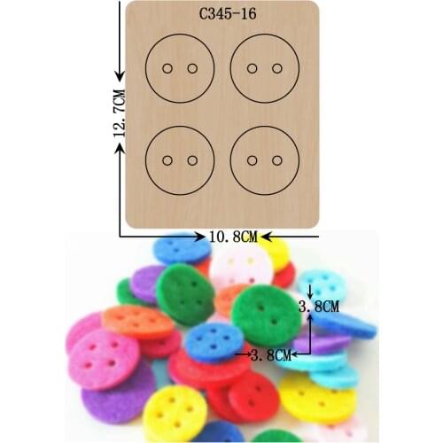New Button Wooden die Scrapbooking C-345-16 Cutting Dies for common die cutting machines on the market