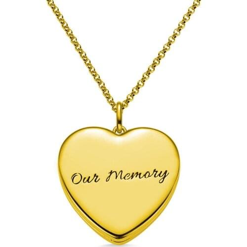 Custom Heart Secret Pendant Necklace Personalized Box Surface Engraving Name Necklace Date Women Men Girl Anniversary Gifts