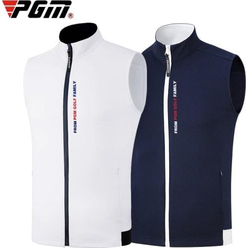 PGM Golf Sleeveless jacket Vest Mens Winter and Autumn Warm zipper Golf vest windproof jacket Male Tops Golf Vest M-2XL