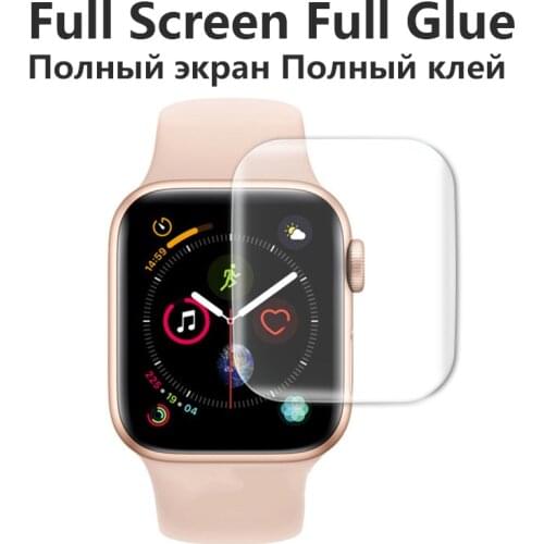 Full Screen Protector for Apple Watch 44mm 40mm Series 6 5 4 SE Coverage for iWatch 3 2 38/42mm Flexible Clear Protective Film