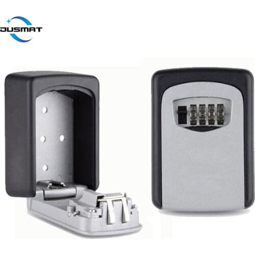 Durable Storage Key Boxes Metal with 4 Digit Combination Lock Spare Keys Room Card Money Hidden Secret Safe Box Home/Office