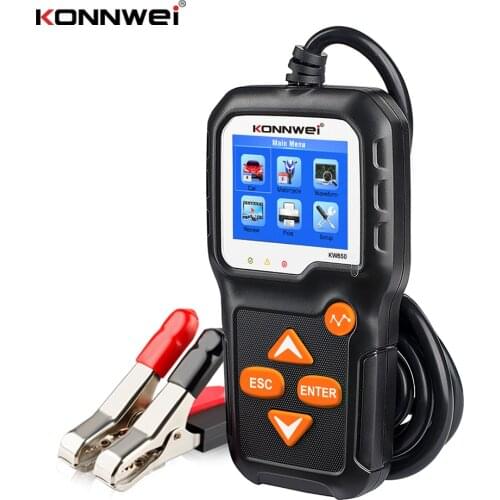 Professional 6V 12V Car Battery Tester 100-2000CCA Cranking Voltage Tester KW650 for Car/Boat/Motorcycle Test Diagnostic Tools