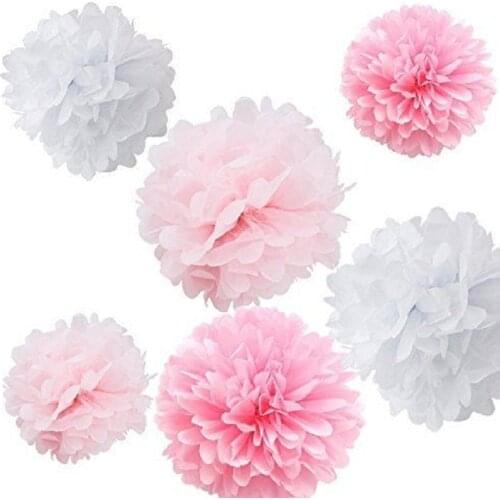 Multicolor 6inch 5pcs Paper Flowers Ball Wedding Home Birthday Party Car Decoration Tissue Paper Pom Poms Lantern