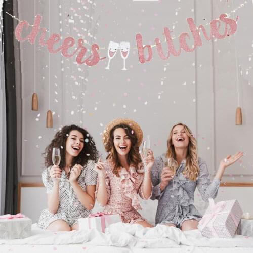 1Set Bachelorette 16Inch Letter Balloons CHEERS BITCHES Wedding Bridal Shower Party Decorations Balls Bridal Celebration Air Toy