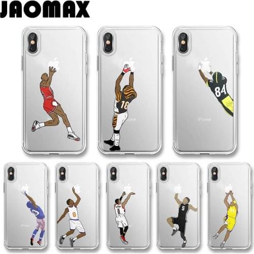 Jaomax American Football Silicone Phone Case for iPhone Xs Xr 7 8 Plus 6S Transparent Silicone Soft TPU Phone Case