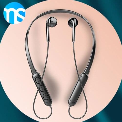 Ms Macron Sport Wireless Earphones Noise Cancelling Bluetooth 5.1 Run Fitness Headphones Hifi Waterproof Neckband Bt Earpiece