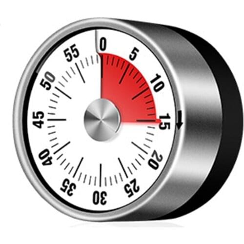 Stainless Steel Visual Timer Mechanical Kitchen Timer 60-Minutes Alarm Cooking Timer with Loud Alarm Magnetic Clock Timer