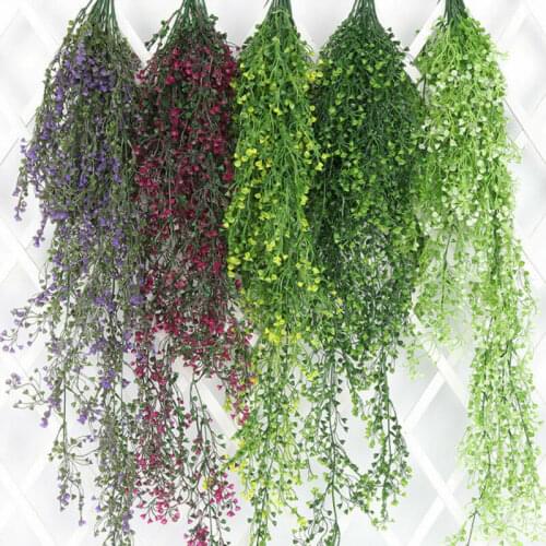 1X Artificial Hanging Plant Pot Basket Indoor Outdoor Decor Realistic Leaf