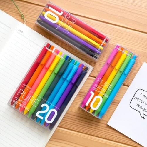 20Pcs/lot KACO PURE Series ABS Body Gel Pens Fashion Candy Color signing Pens for Student Stationery Office School Supplies