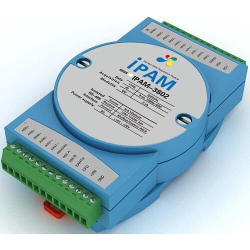 8 Channel High Speed Isolated Analog Input Module RS485 Modbus 8AI 2DO Remote Data Acquisition ADAM DIN Rail