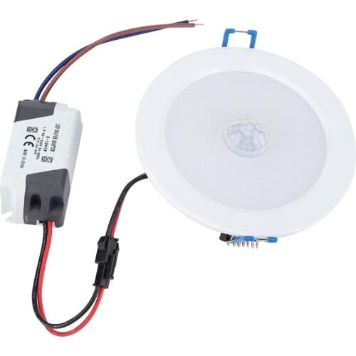 9w Round 18LED Infrared Sensor Downlight Human Body Induction Ceiling Light (Cold White Light)