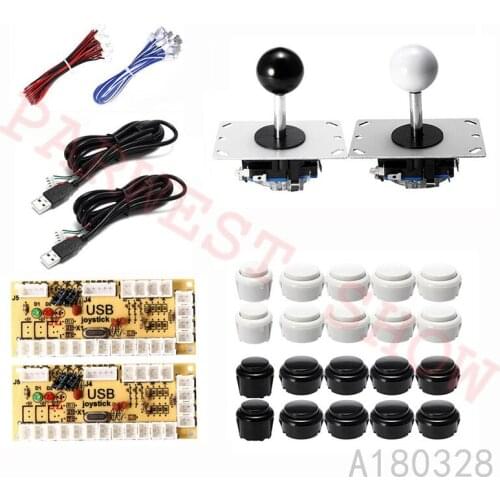 Arcade DIY Kit Zero Delay USB Encoder PC to Arcade Joystick + 30mm Arcade Buttons + Wire Harness for JAMMA & Raspberry Pi 3B