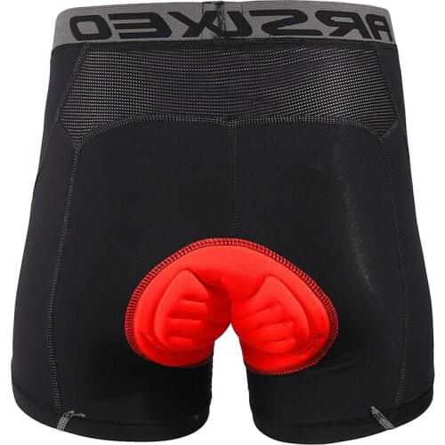 ARSUXEO Cycling Underwear 3D Padded Bike Bicycle MTB Shorts Shockproof Black Underpant Bicycle Mens Cycling Shorts