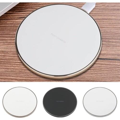 SOONHUA Phone Charger Qi Wireless Charger Pad Ultra Thin Round Charging Dock Cradle Chargers Plate For Qi Enabled Devices New