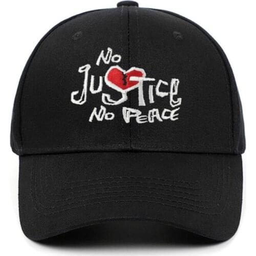 NO JUSTICE NO PEACE Baseball Cap Hip Hop Cotton Embroidery Snapback Hat Streetwear Hip Hop Sports Dad Hat Kpop Men Cap Dropship