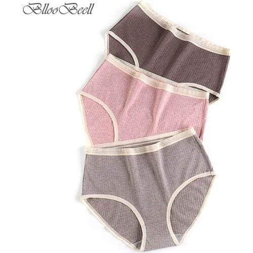 Hot Womens Cotton Briefs High-Rise Panties женские трусики Plus Size Underwear Women Solid Color Ladies Lingerie трусы женские